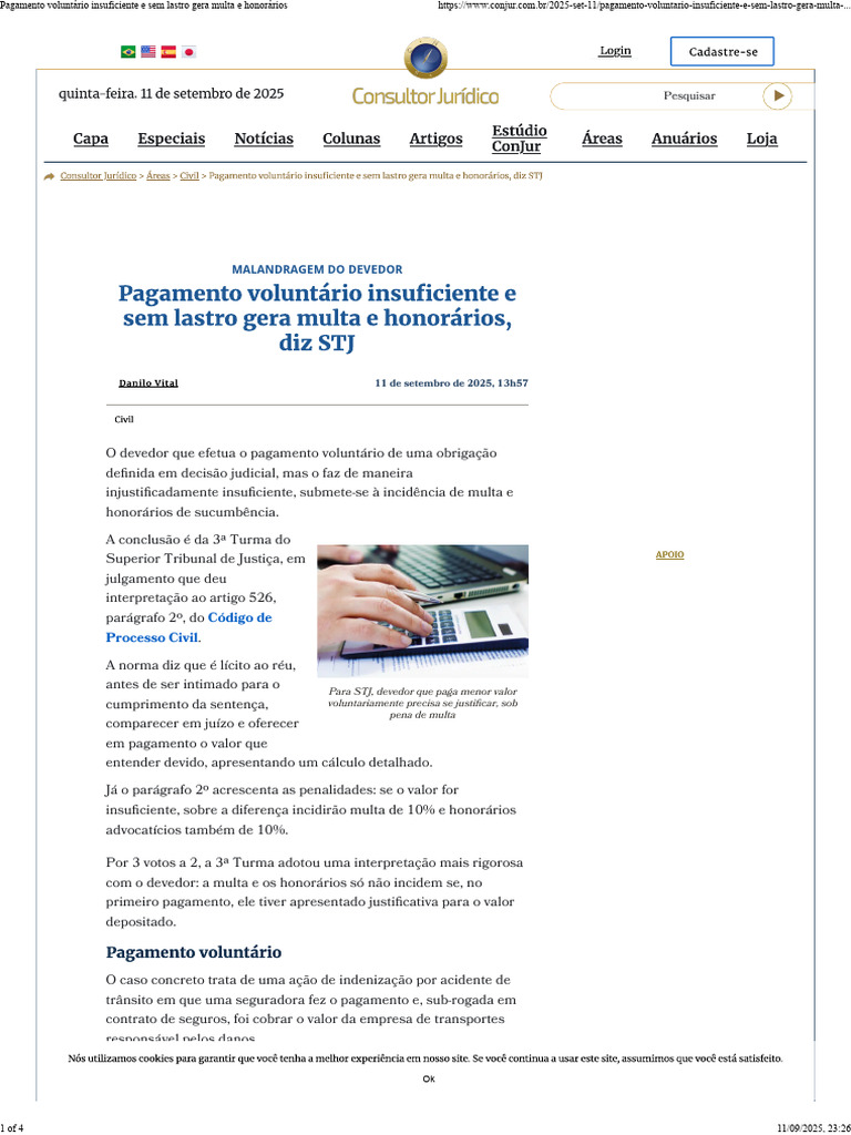 Multa por Pagamento Voluntário Insuficiente | PDF | Indenização | Justiça