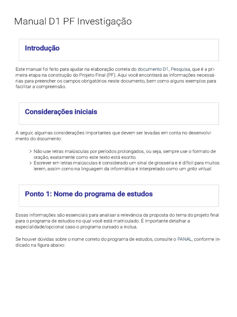Guia para Elaboração do Documento D1 | PDF | Metodologia | Pesquisa ...