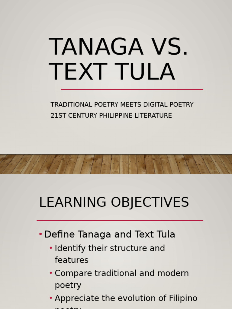 Tanaga vs. Text Tula: Poetry Comparison | PDF