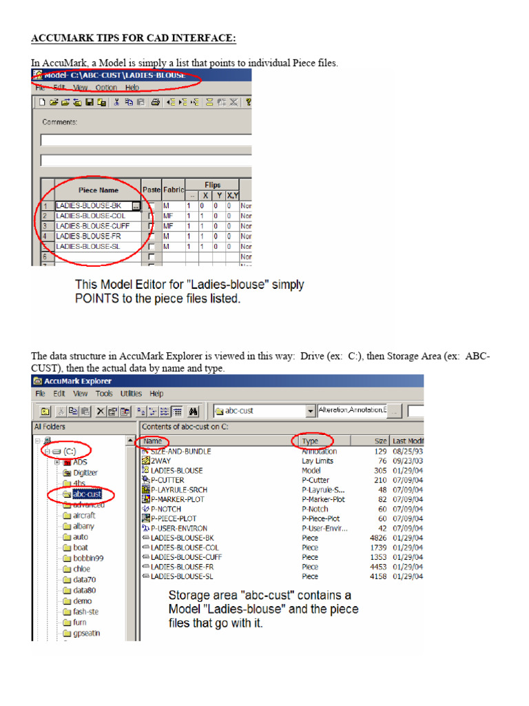AccuMark CAD Interface Tips & Procedures | PDF | Zip (File Format ...