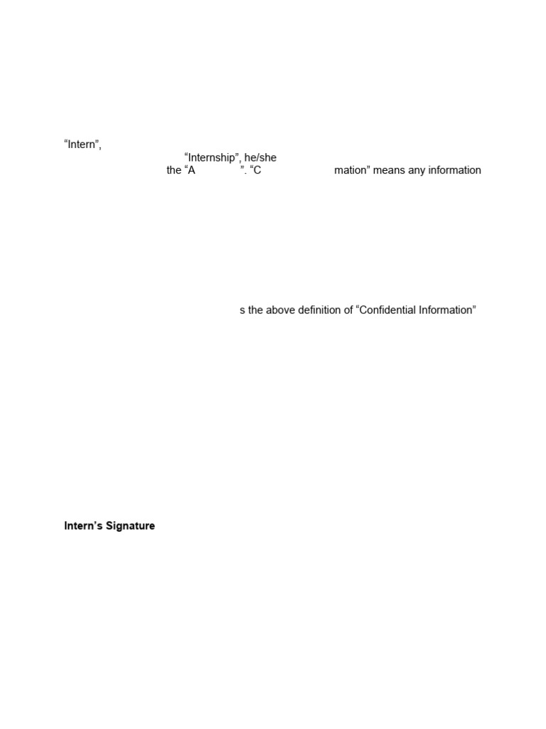 Internship Non-Disclosure Agreement | PDF