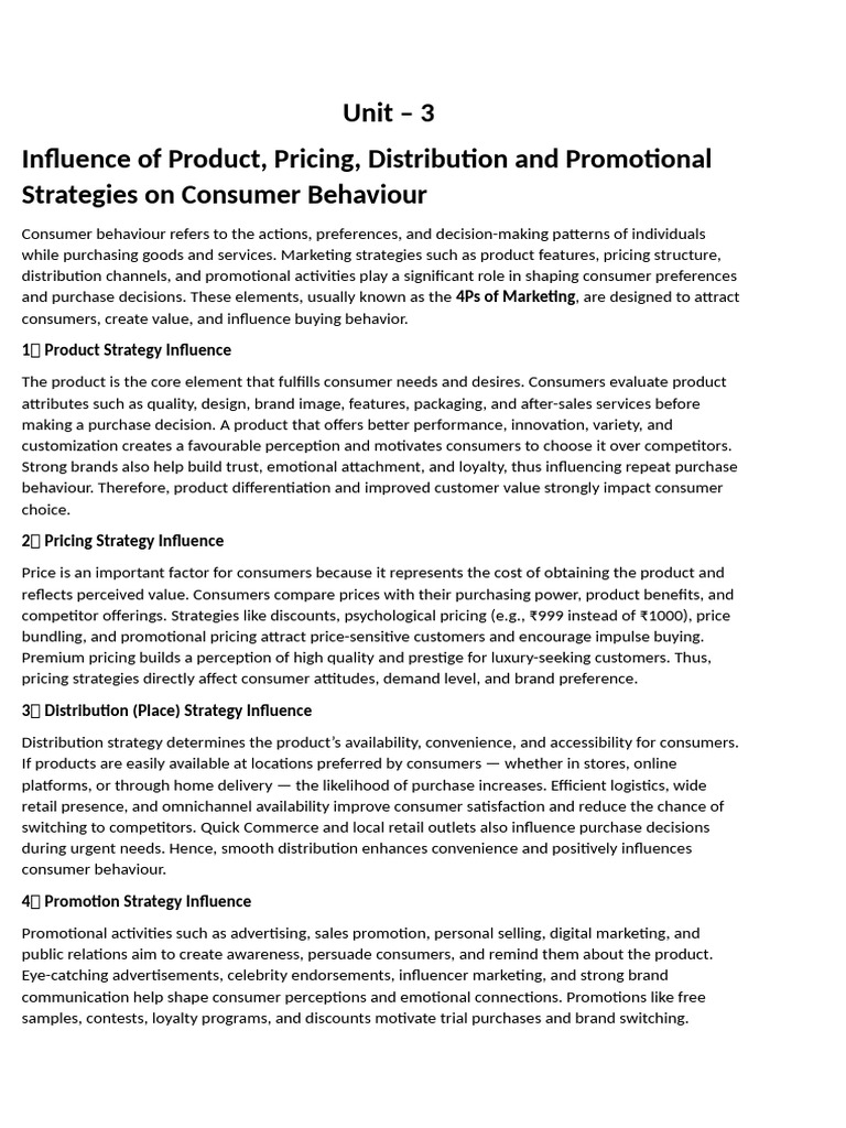 Impact of Marketing Strategies on Consumer Behavior | PDF | Consumer ...