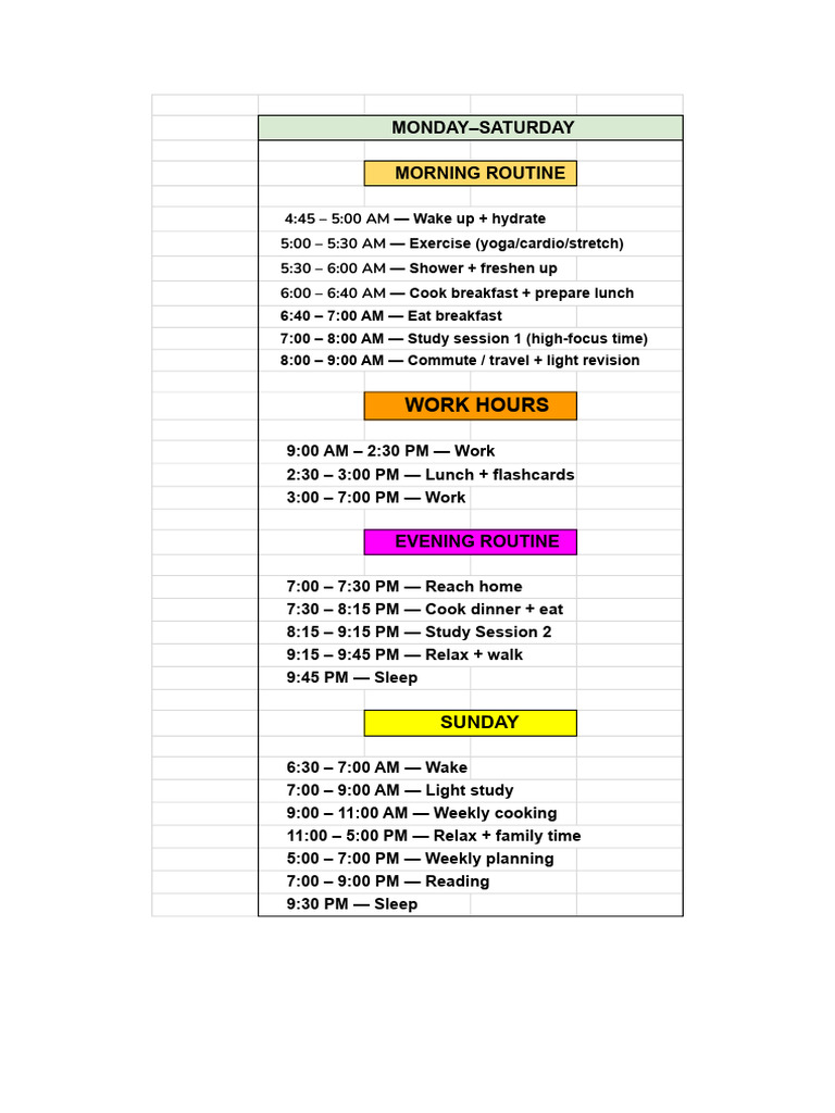 Time Table | PDF