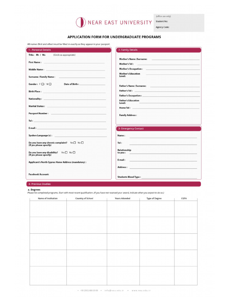 Ug Appllication Form | PDF