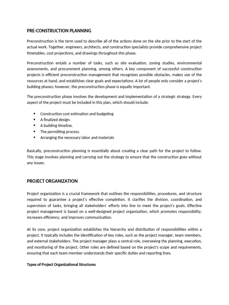 Preconstruction Planning and Management Guide | PDF | Risk Management ...
