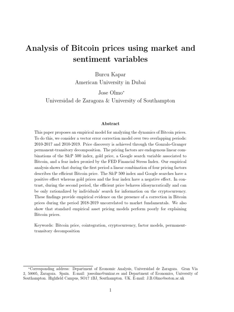 Bitcoin Price Analysis with Market Factors | PDF | Cryptocurrency