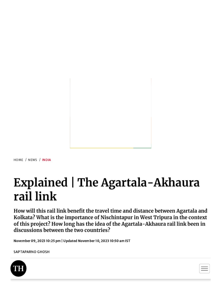 Agartala-Akhaura Rail Link Benefits | PDF
