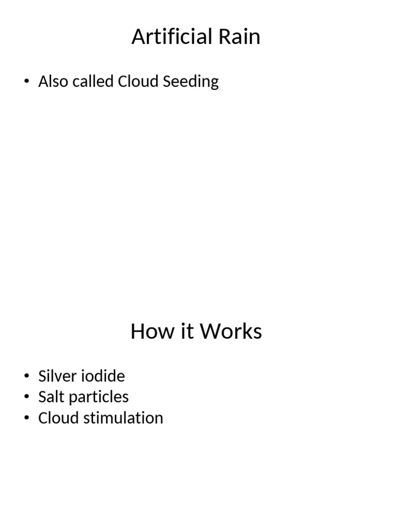 Cloud Seeding: Artificial Rain Explained | PDF