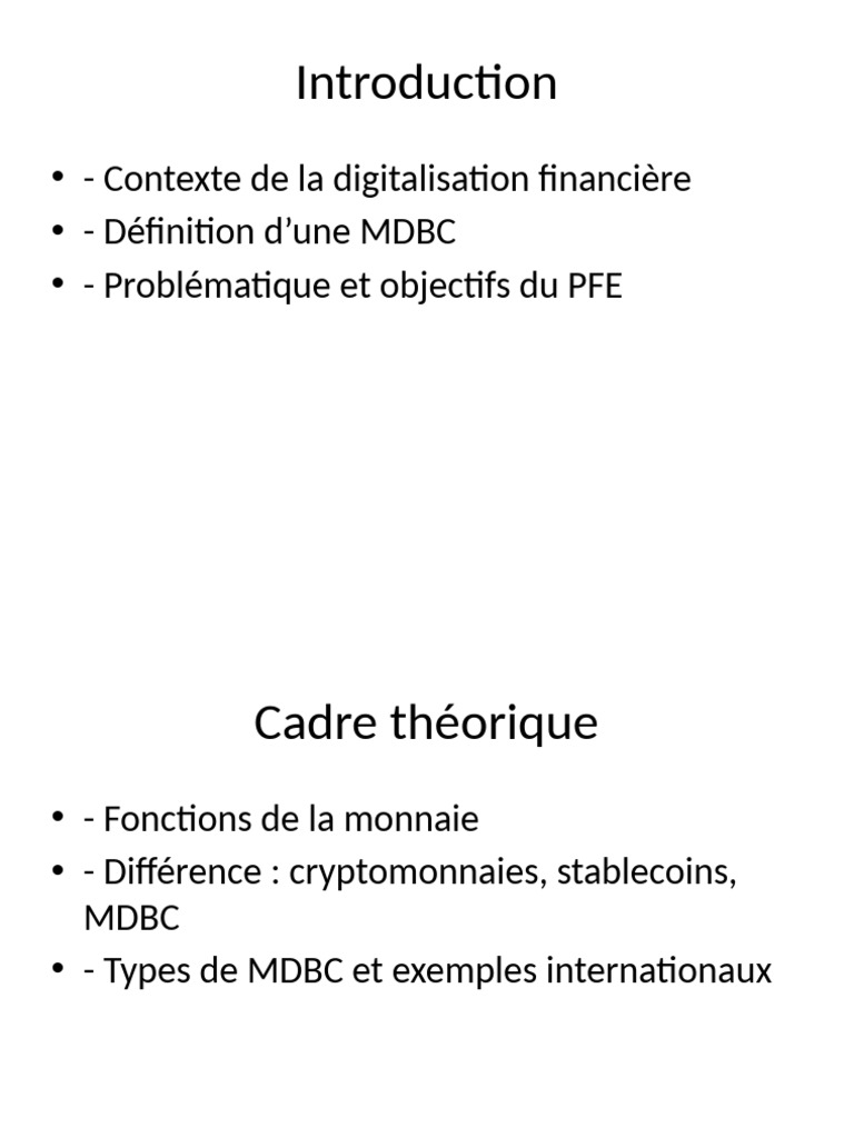 Impact et enjeux des MDBC en finance | PDF
