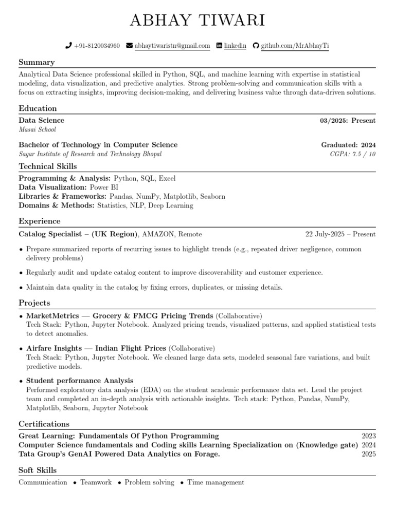 Abhay Data Science-1 | PDF | Data | Data Science