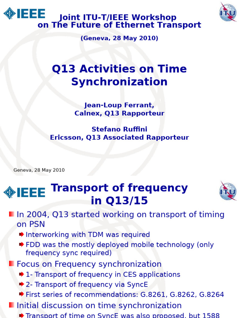 Time Synchronization in Ethernet Transport | PDF | Physical Layer ...