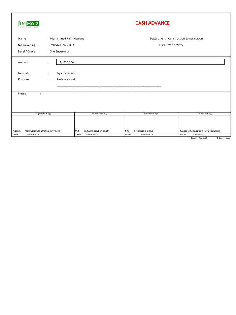 Cash Advance Requests for Projects | PDF | Indonesian Rupiah