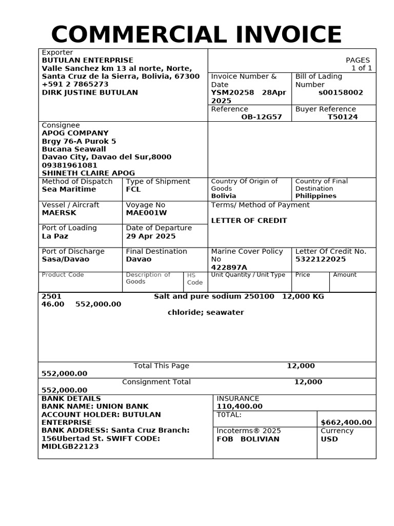 Commercial Invoice | PDF