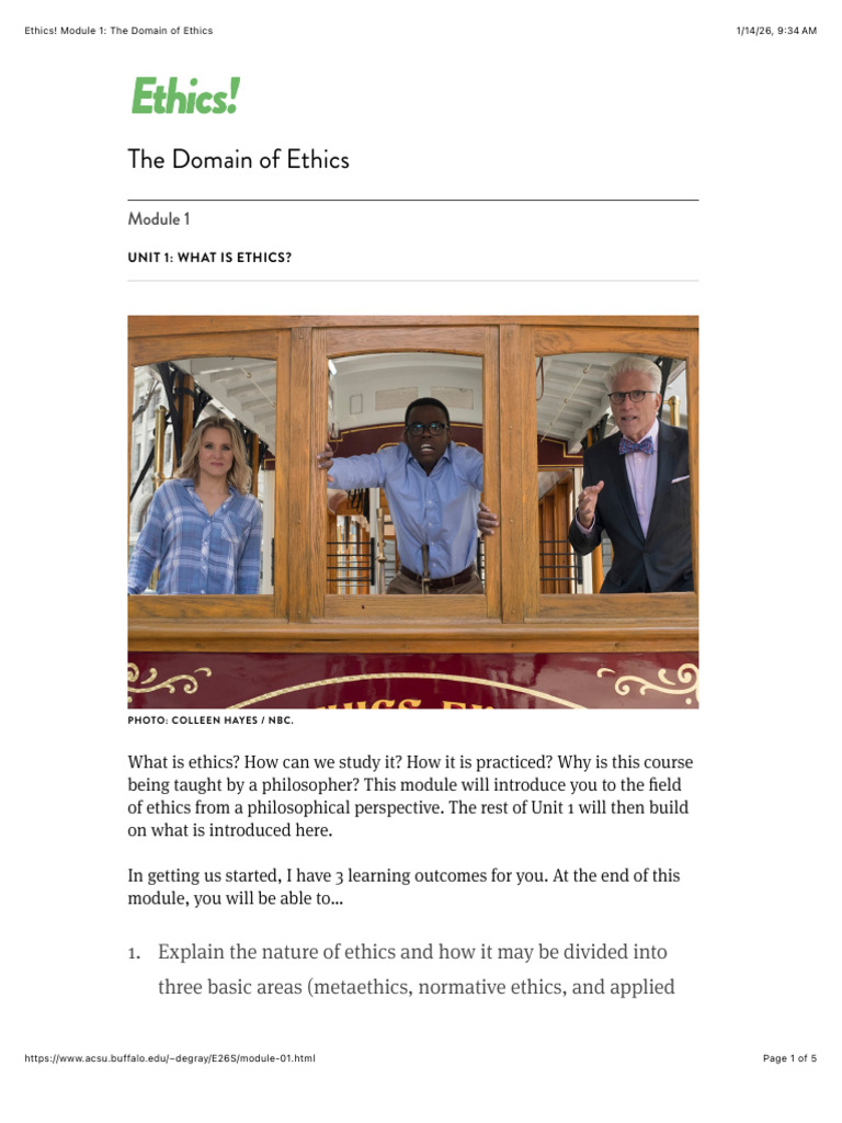 Ethics! Module 1: The Domain of Ethics | PDF | Morality | Liberal Arts ...