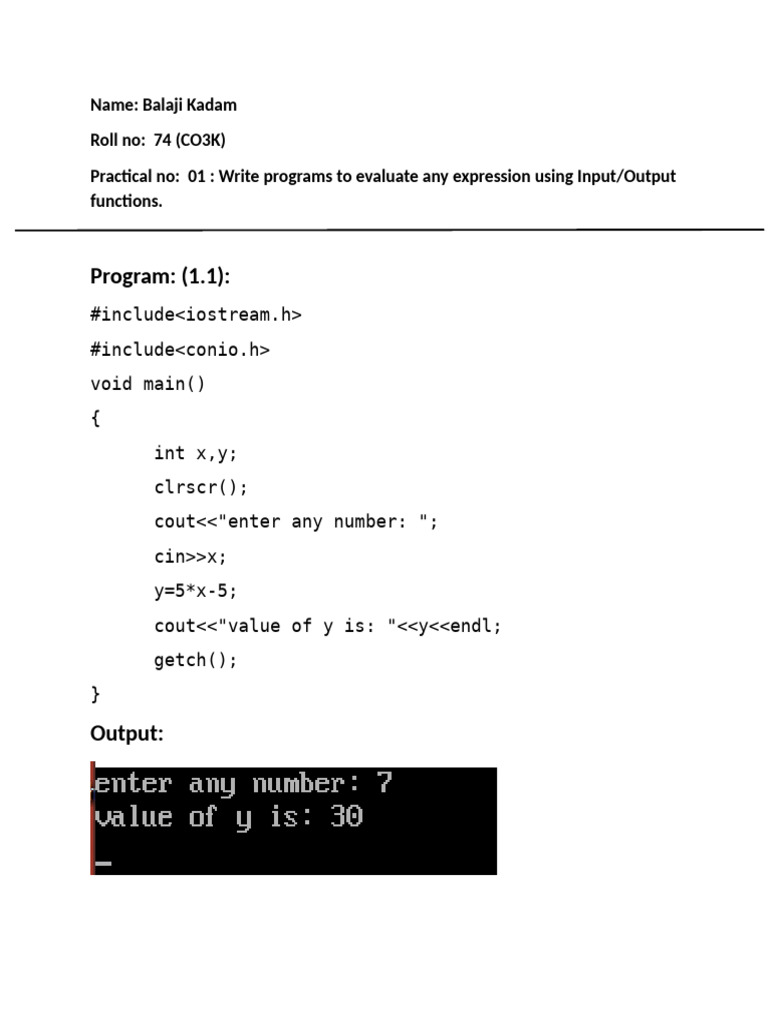 C++ Programs for Practical Exercises | PDF | Computer Programming ...