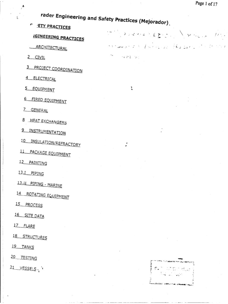 Petrozuata Upgrader Engineering Practices List | PDF