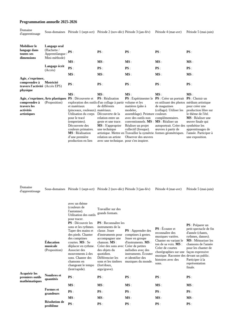 Programmation 2025-2026 : Activités éducatives | PDF | Arts