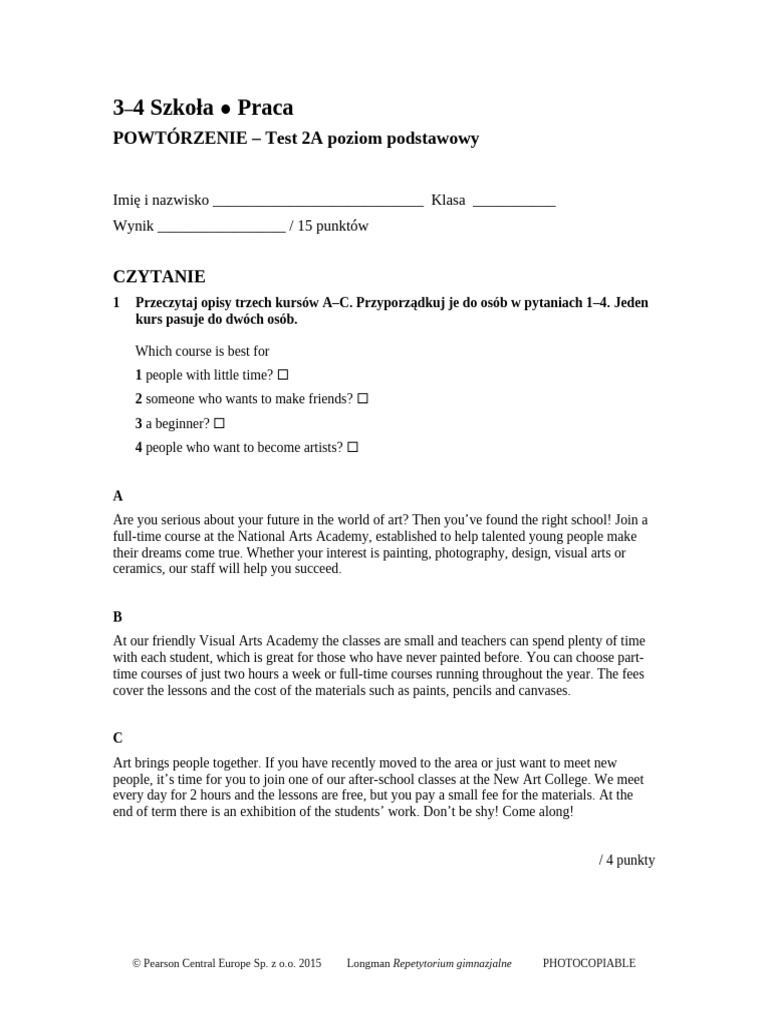 Test 2A: Basic Level Exam Preparation | PDF