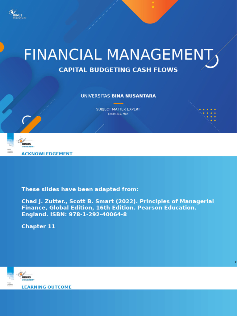 Capital Budgeting Cash Flows Guide | PDF | Book Value | Working Capital