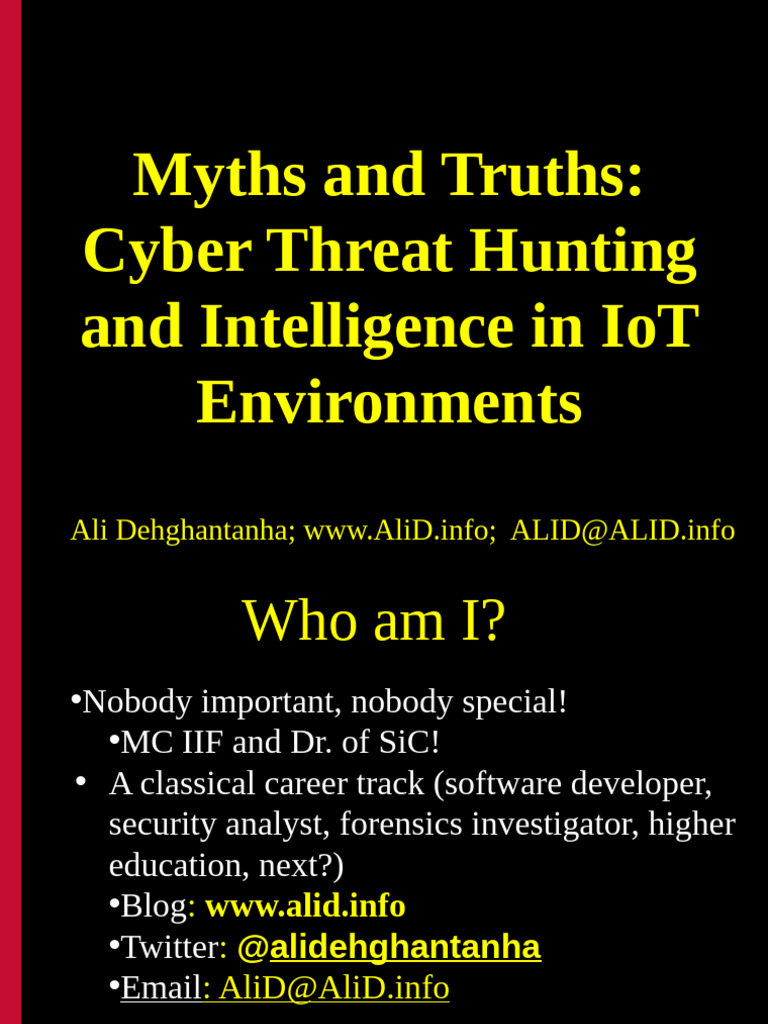 Cyber Threat Hunting in IoT Environments | PDF | Internet Of Things ...