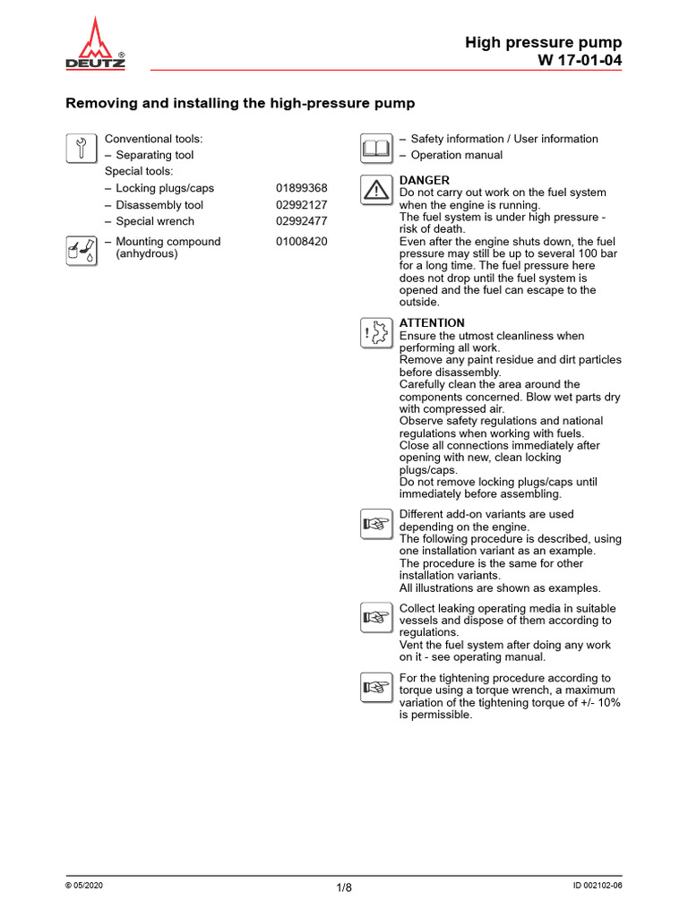 High-Pressure Pump Installation Guide | PDF | Pump | Gear