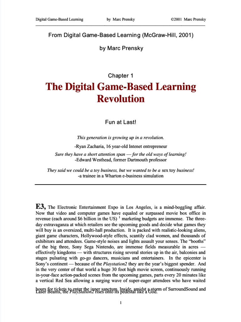 Digital Game-Based Learning Insights | PDF