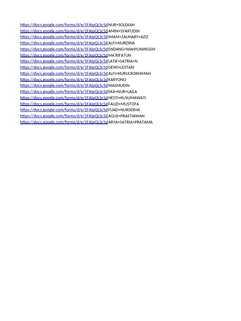 List of Participants and Responses | PDF