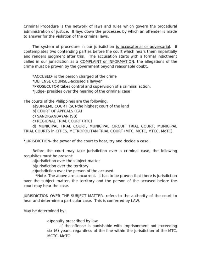 Crim Procedure Edited Version 2025 | PDF | Arrest | Plea