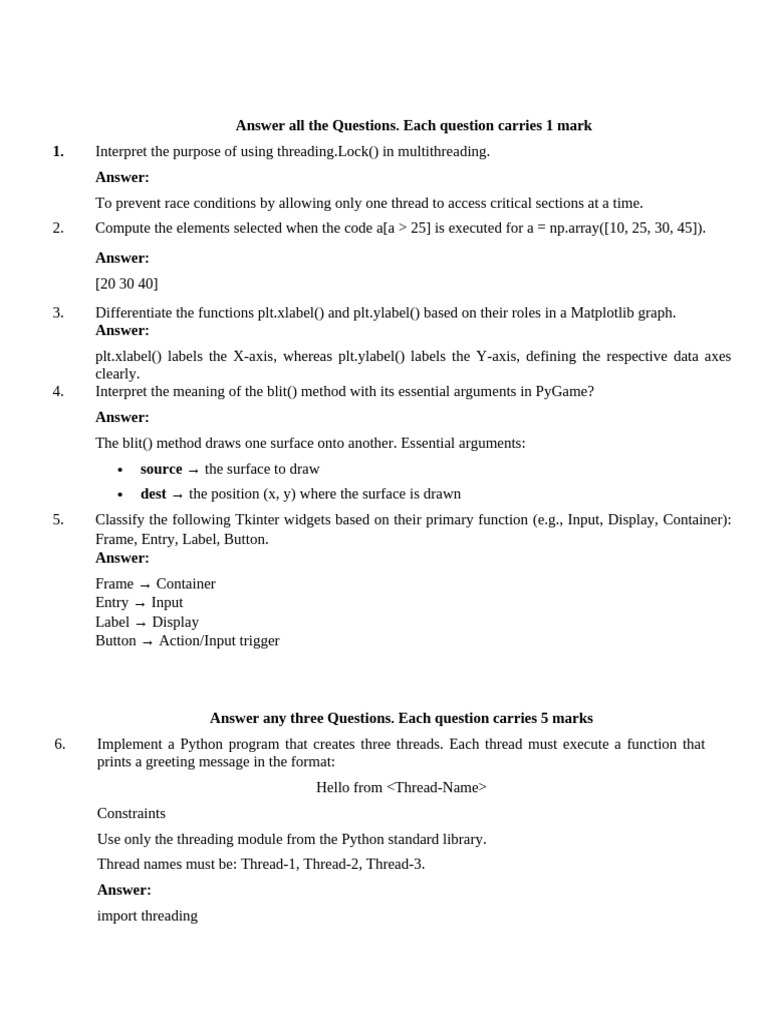 Mid _ II Test-key2 | PDF | Computer Science | Computer Programming