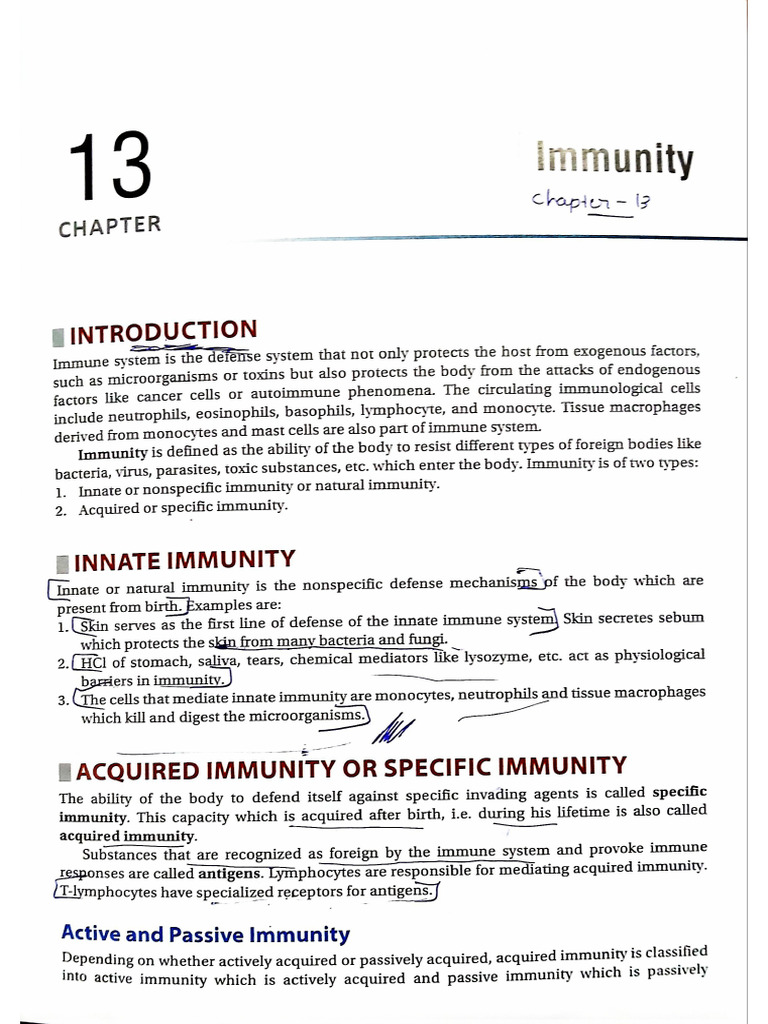 Immunity Note | PDF