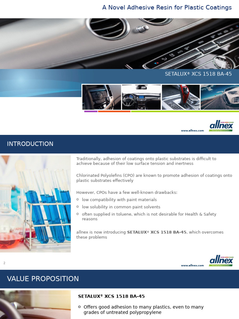 SETALUX® XCS 1518 BA-45 Adhesive Resin | PDF | Paint | Plastic