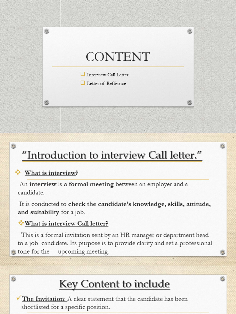Interview Call & Reference Letter Guide | PDF