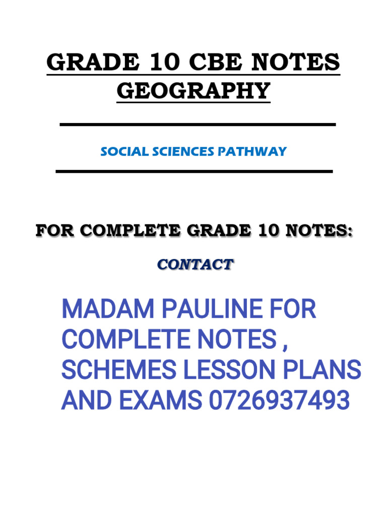 Grade 10 Geography CBE Notes | PDF | Geography | Natural Environment
