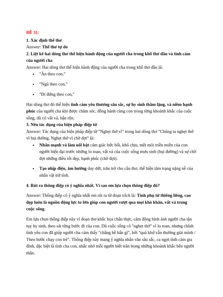 Đề 31 - 45 | PDF
