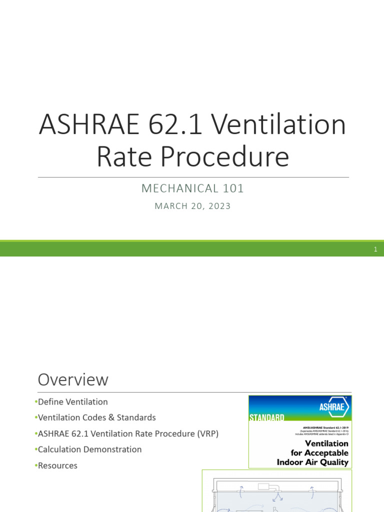 ASHRAE 62.1 Ventilation Rate Guide | PDF | Ventilation (Architecture ...