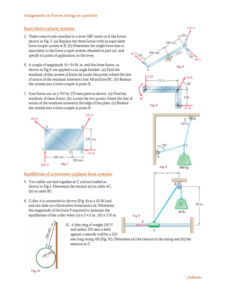 Forces on a Particle Assignment | PDF