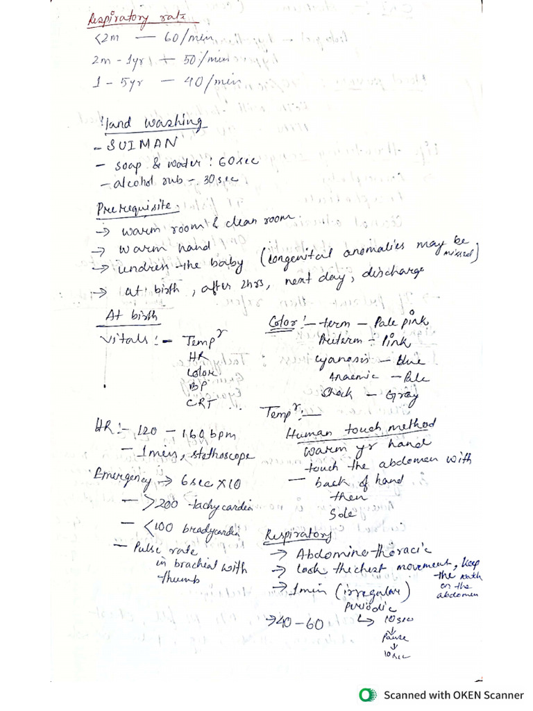 New Born Examination Notes (1) | PDF