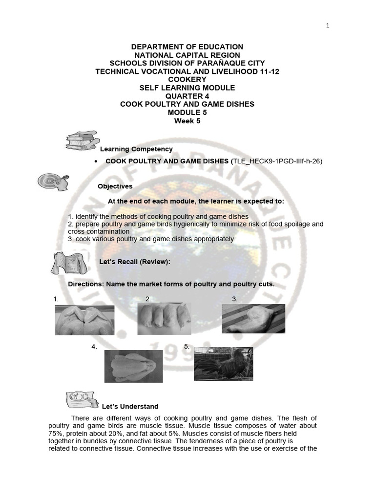 Cookery Module: Poultry & Game Dishes | PDF | Grilling | Cooking