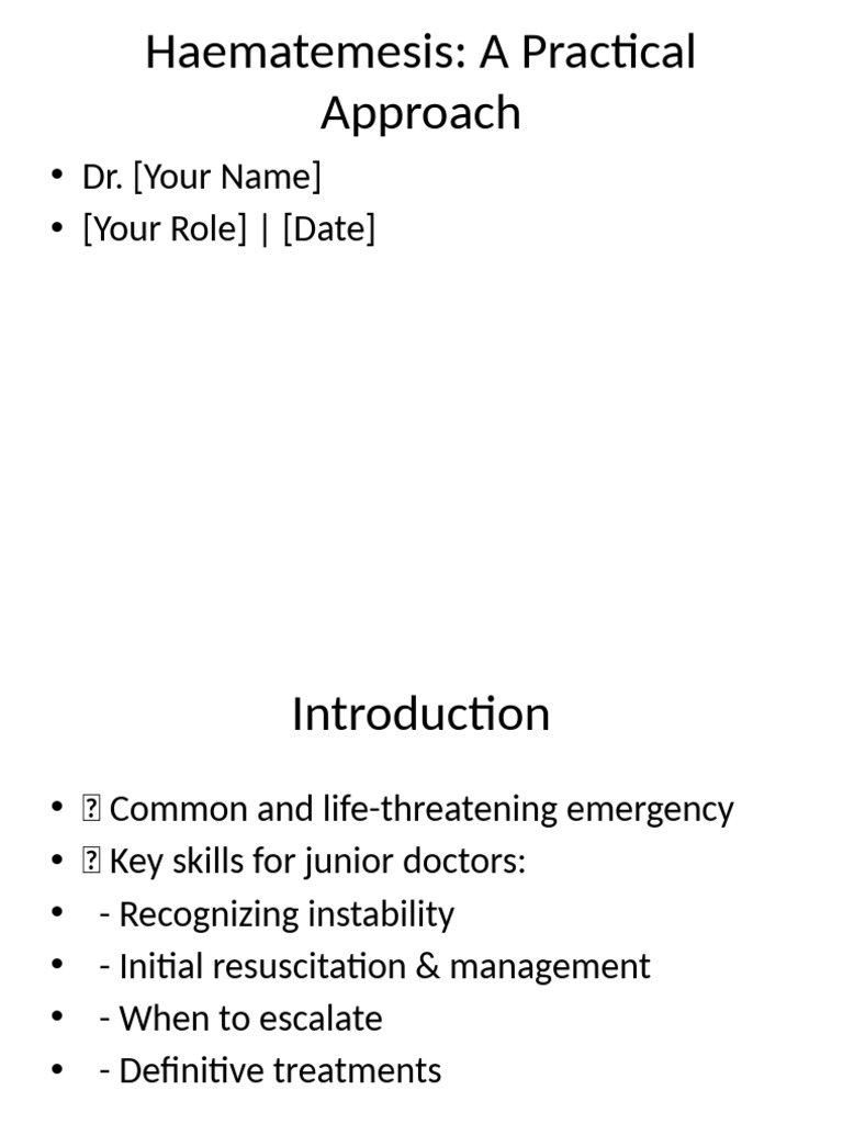Haematemesis Management Guide for Doctors | PDF | Medical Specialties ...