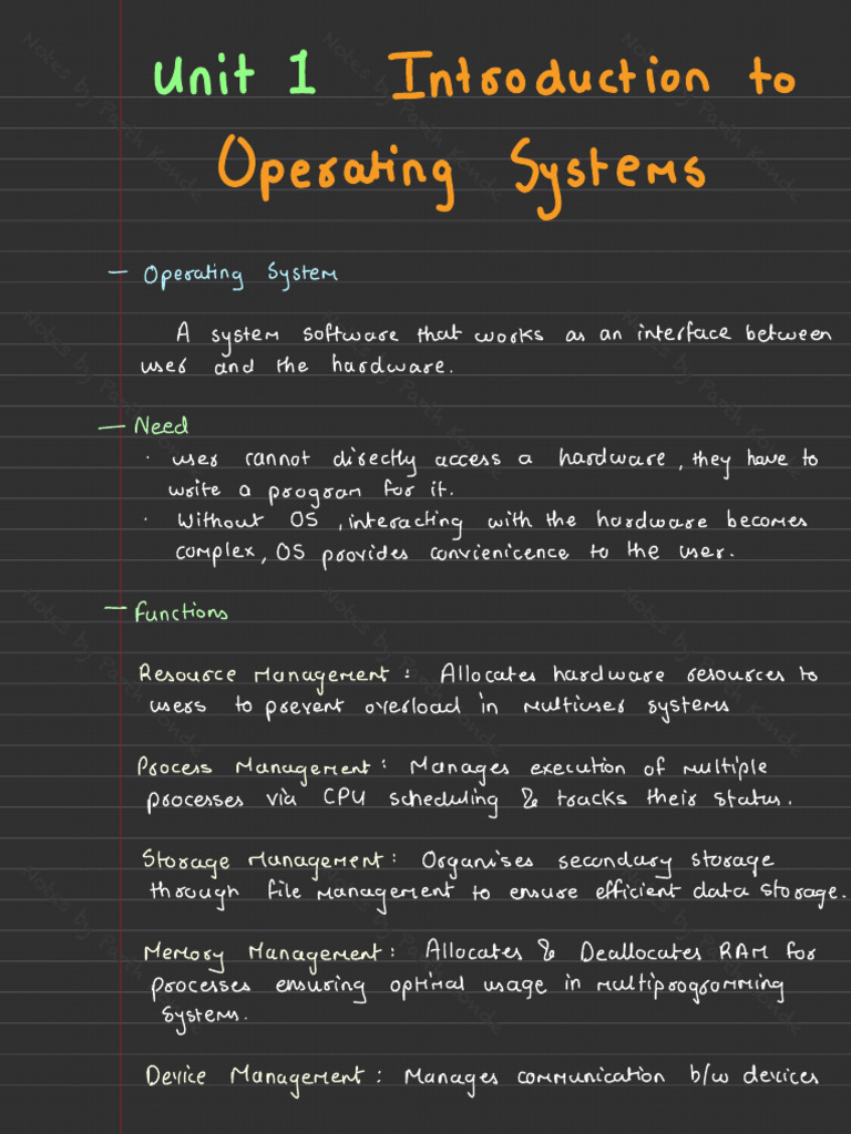 Os Notes | PDF | Operating System | Kernel (Operating System)