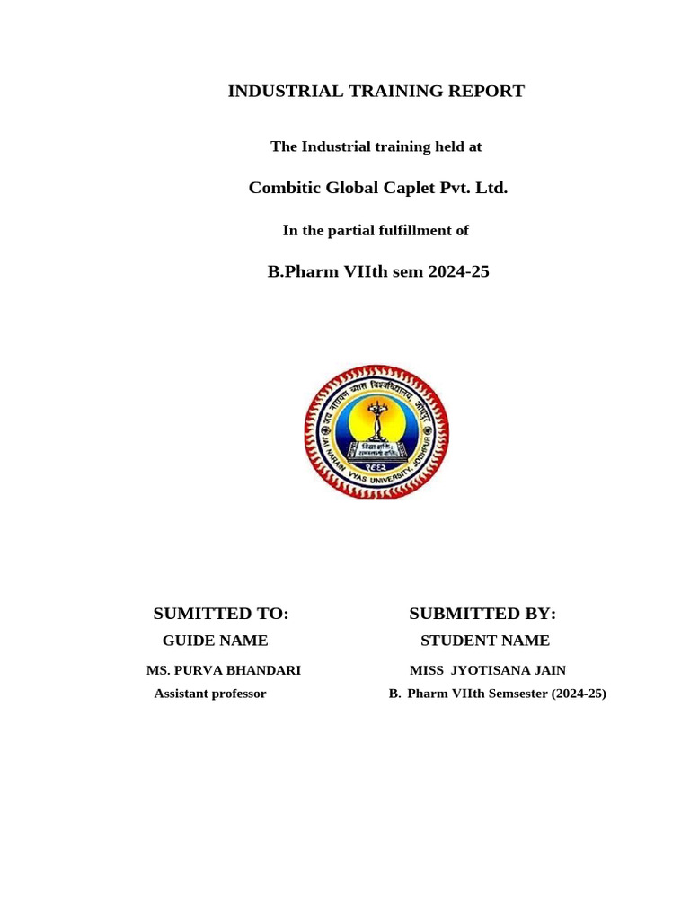 Industrial Report Page (1) | PDF | Tablet (Pharmacy)