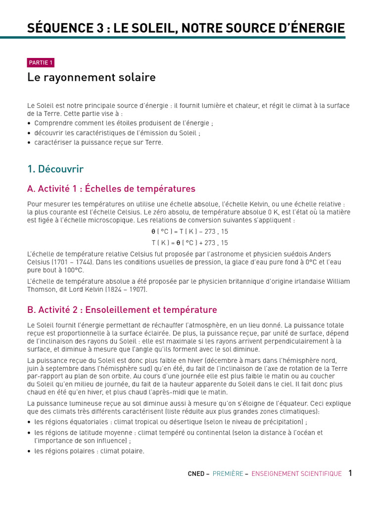 Le Soleil : Énergie et Rayonnement Solaire | PDF | Soleil | Étoiles