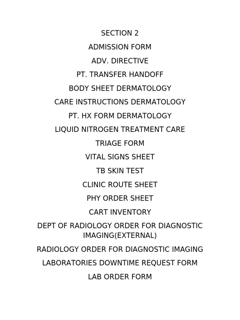 Essential Dermatology and Clinic Forms | PDF