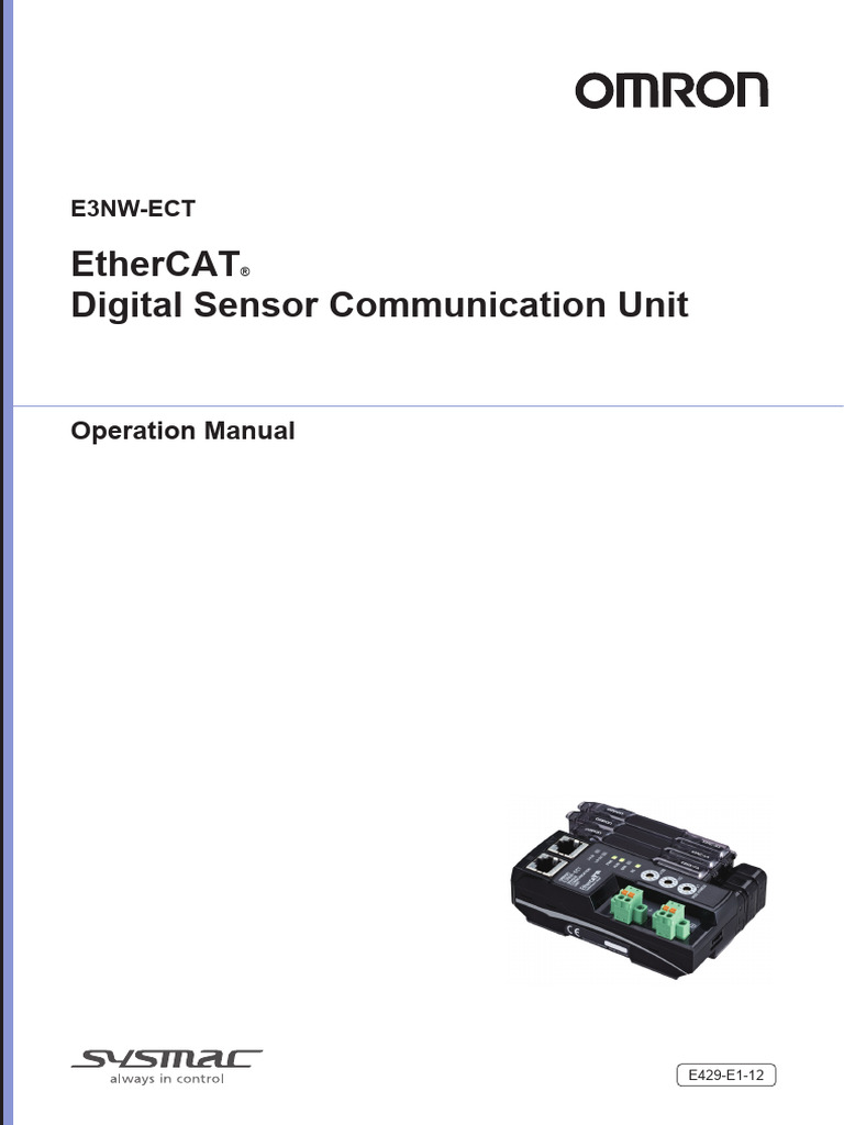 E3NW-ECT EtherCAT Sensor Manual | PDF | Electromagnetic Compatibility ...