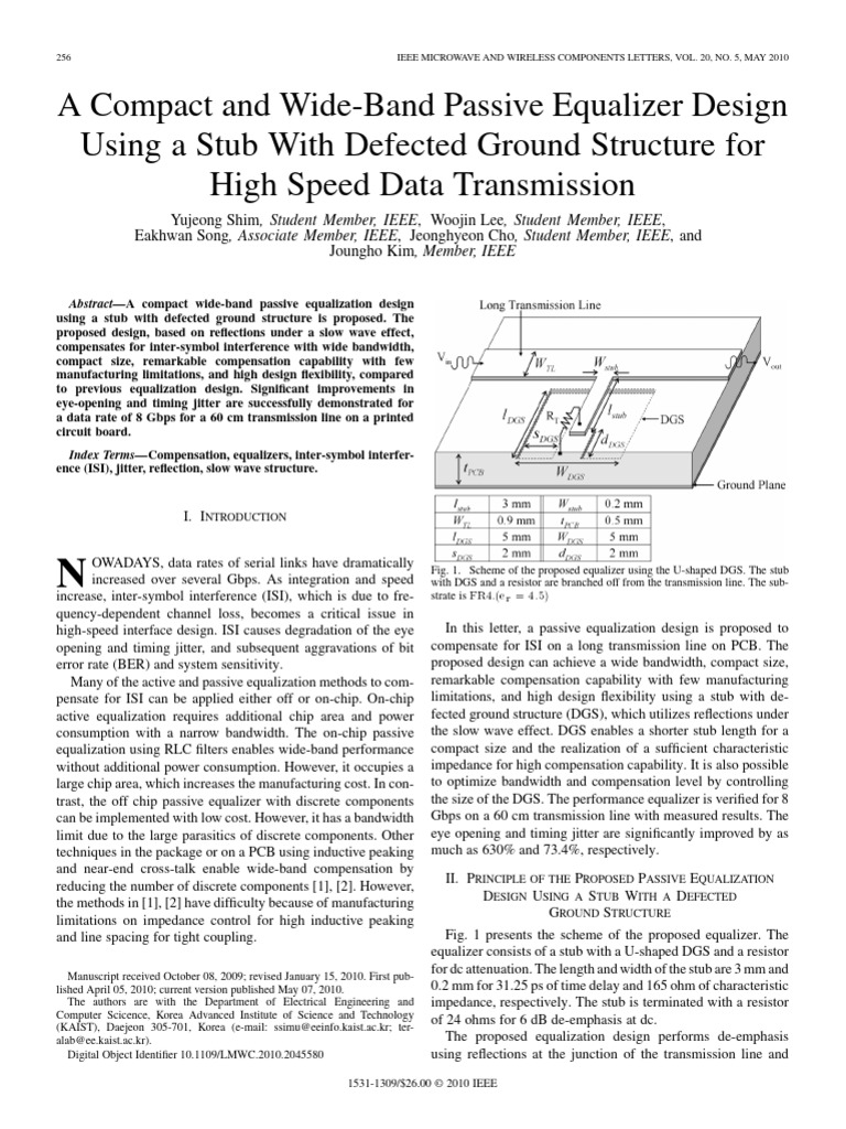 Compact Wide-Band Passive Equalizer Design | PDF | Transmission Line ...