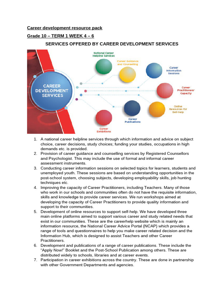 Career Development Services Guide | PDF | Academic Degree | Reading ...