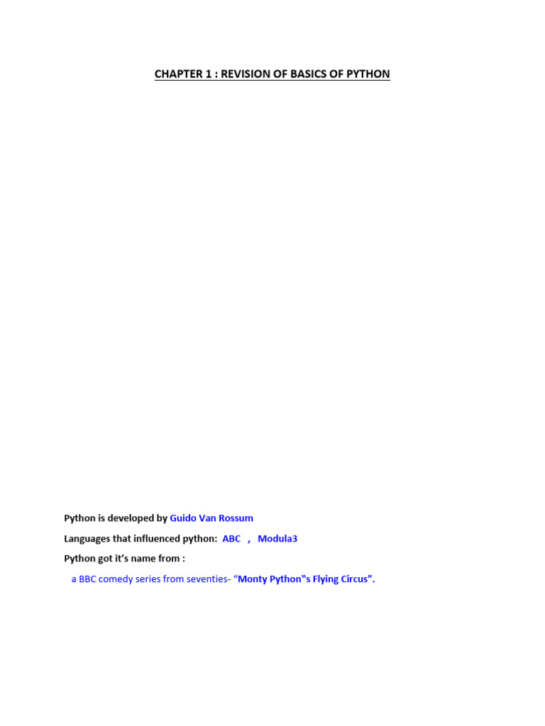 Python Basics: Programming Fundamentals | PDF | Data Type | Control Flow