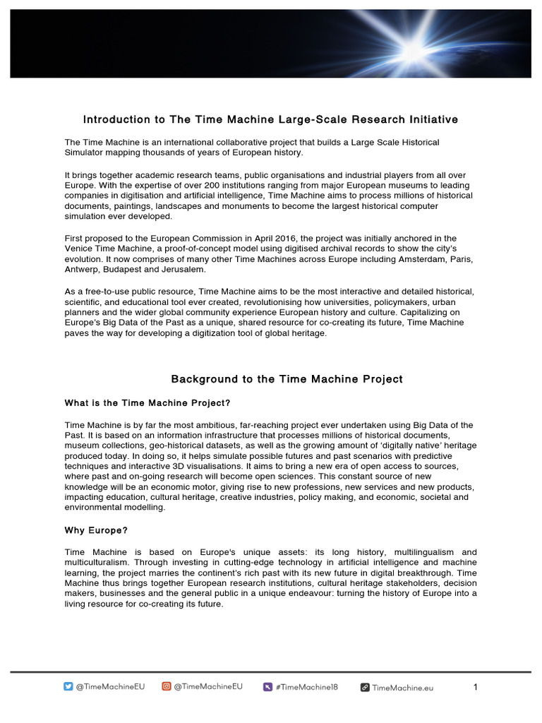 Time Machine: Europe's Historical Simulator | PDF | Artificial ...