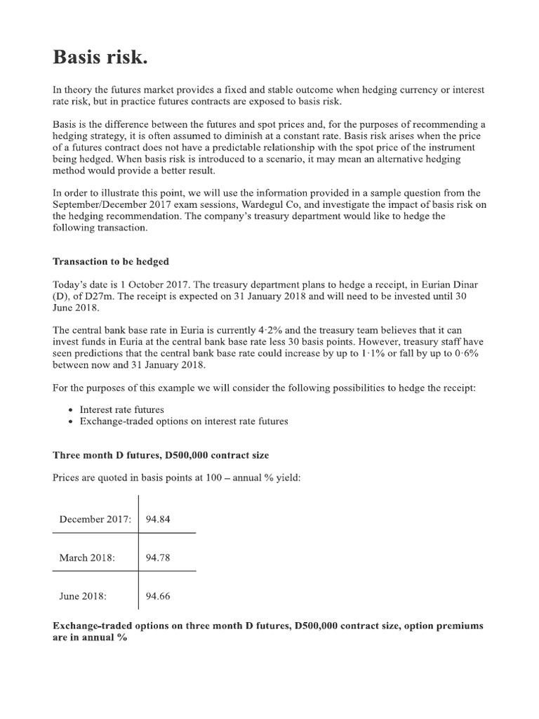 Basis Risk. | PDF