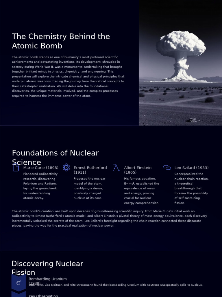 Chemistry of the Atomic Bomb Explained | PDF | Nuclear Fission | Uranium